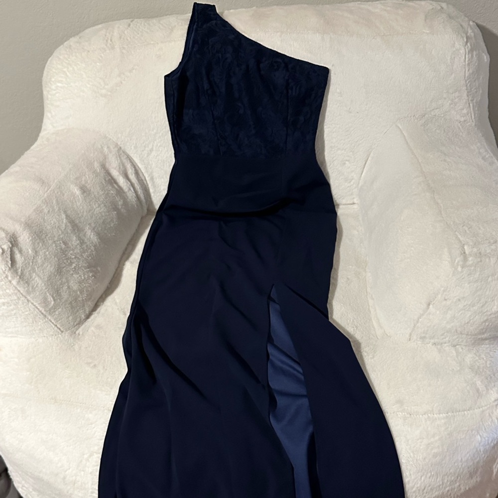 Elegant Navy Blue Strapless Dress